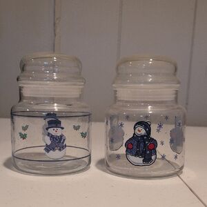 Snowman Glass Jars with Lids